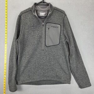 KUIU Sweater Mens Large Gray Base Camp 1/4 Zip Fleece Chest Pocket Pullover
